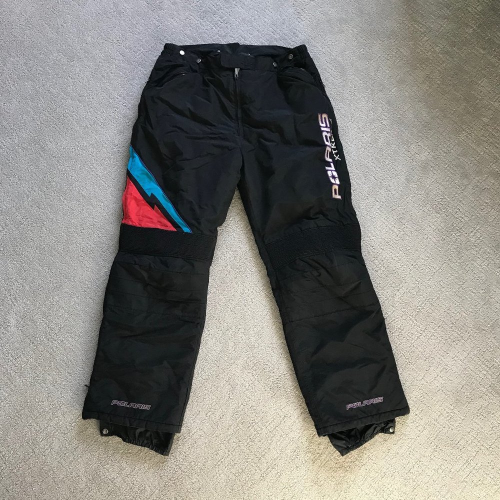 Vintage Polaris Insulated Snowmobile Snow Pants - Black - Adult / Men's Size XL